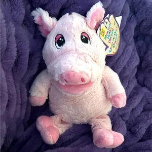 Cute Pink Plush Musical Piggy Puppet that Oinks. NWT.
